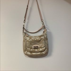 Coach Kristin large hobo signature crossbody satin purse